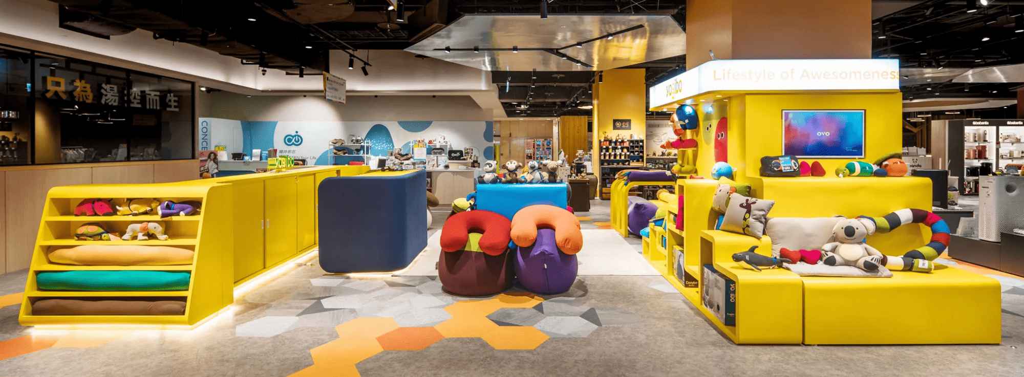 Yogibo 信義店、百貨商場專櫃設計、商業空間設計